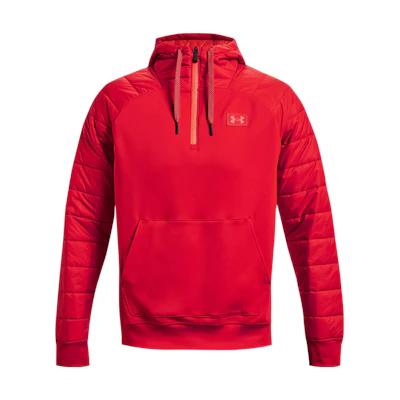 Under Armour Red Half-Zip Pullover Sweatshirt Solid Color Blocks 1368675-600