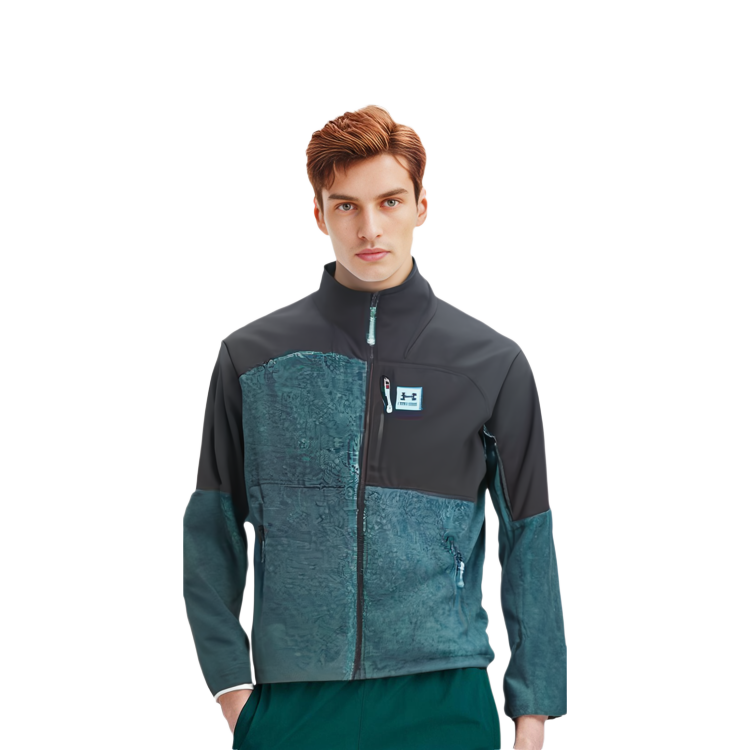 Sizing Under Armour 復古拼色全拉鍊寬鬆版型外套 黑色 1366091-413