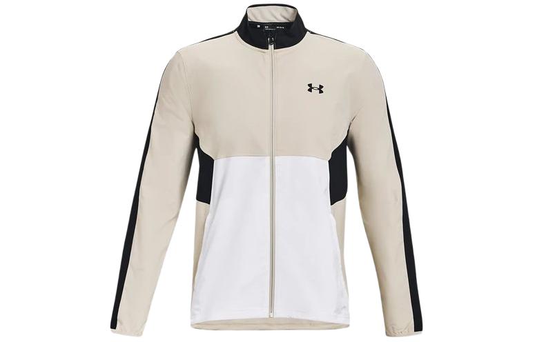 Under Armour Retro Colorblock Track Jacket Beige Full-Zip Casual Jacket 1370157-110