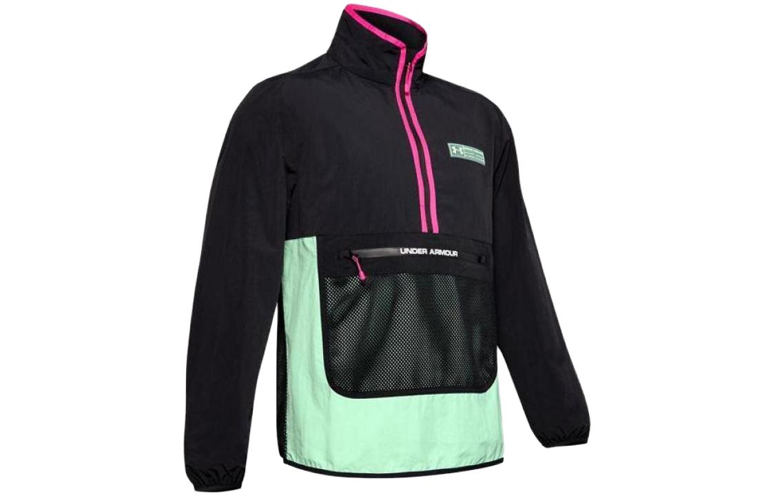 Under Armour Retro Stand Collar Colorblock Long-Sleeve Sweatshirt Black 1359140-001