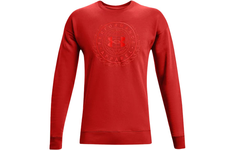 Under Armour Rival Alma Mater Crew Fleece Sweatshirt Gloss Red Winter 1366298-839