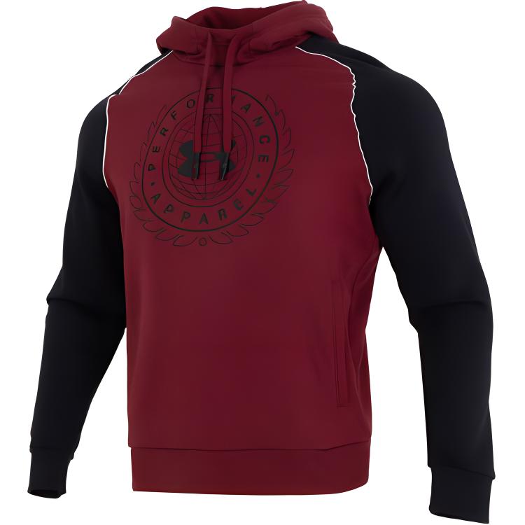 Under Armour Rival Cosy Hoodie Maroon Long Sleeve Pullover 1373831-626