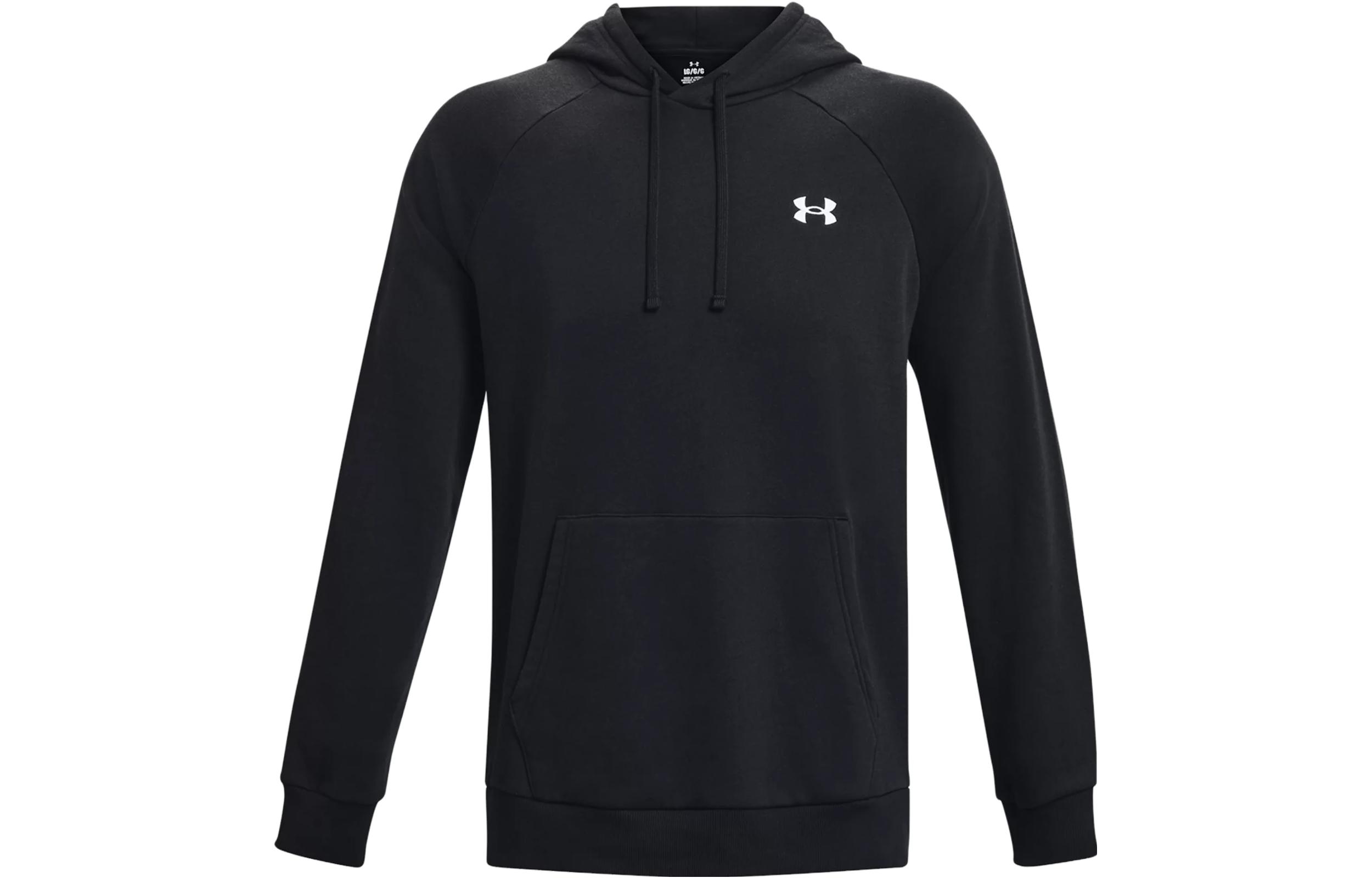Under Armour Rival Fleece Hoodie Black Casual and Comfortable Pullover 1379861-001