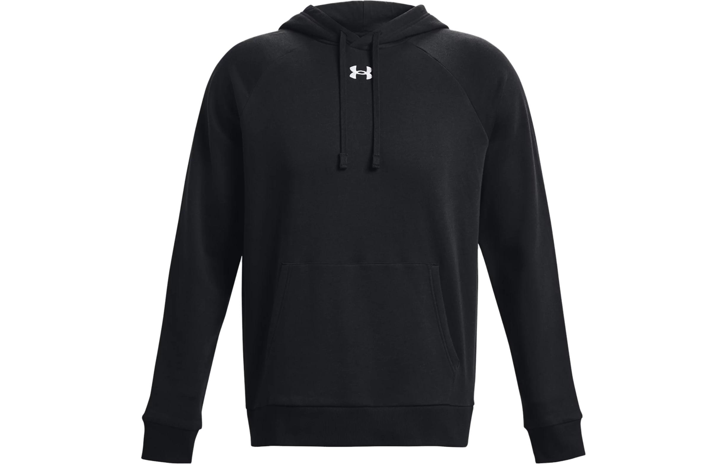 Under Armour Rival Fleece Hoodie Black with Logo Print 1379757-001