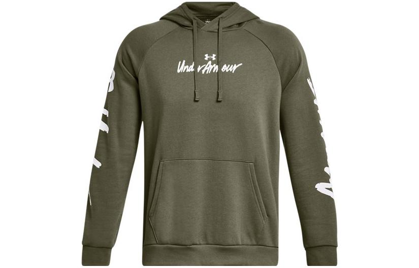 Under Armour Rival Fleece Hoodie Green - Training Sweatshirt 1379760-390