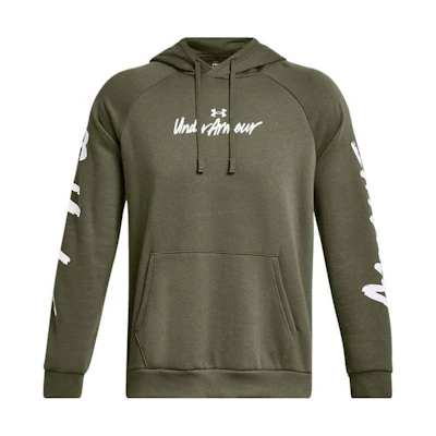 Under Armour Rival Fleece Hoodie Green - Training Sweatshirt 1379760-390