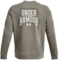 Under Armour Rival Green Retro Letter Print Training Sweatshirt 1379764-504 Under Armour Rival Green Retro Letter Print Training Sweatshirt 1379764-504