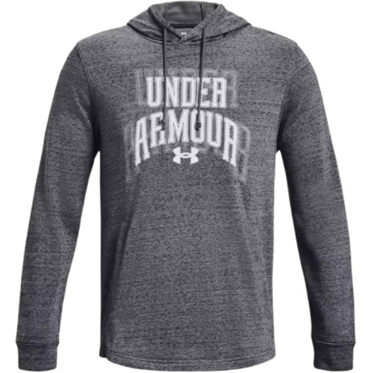 Under Armour Rival Letter Print Cotton Training Hoodie Grey 1379766-012