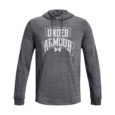 Under Armour Rival Letter Print Cotton Training Hoodie Grey 1379766-012