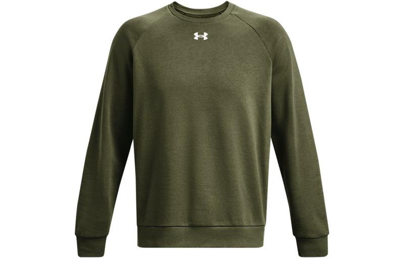 Under Armour Rival Logo Crewneck Fleece Sweatshirt Green - Training Wear 1379755-390