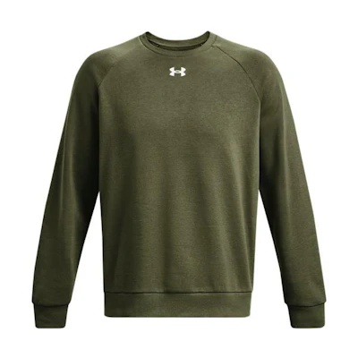 Under Armour Rival Logo Crewneck Fleece Sweatshirt Green - Training Wear 1379755-390