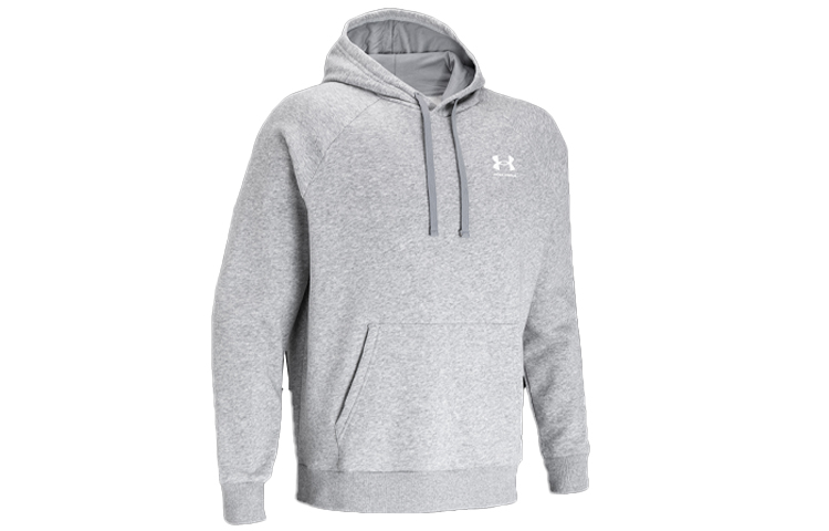 Under Armour Rival Solid Pullover Hoodie Gray Long Sleeve Activewear 1366723-035