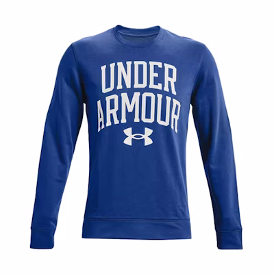 Under Armour Rival Tech Blue Pullover Sweatshirt with Logo Print 1361561-432