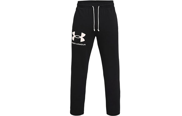 Under Armour Rival Terry Colorblock Logo Breathable Sweatpants Men’s Black 1361644-001
