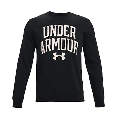Under Armour Rival Terry Logo Black Casual Knit Pullover Sweatshirt 1361561-001