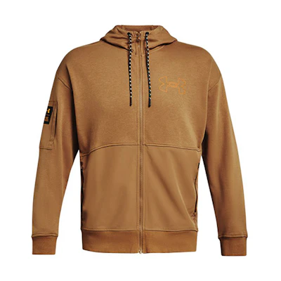 Under Armour Rival Terry Scribble Hoodie Men’s Ancient Brown Casual Jacket 1366406-277
