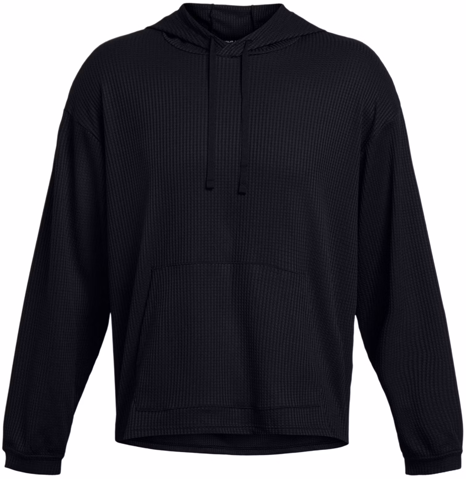 under-armour-rival-waffle-hoodie-black-pullover-sweatshirt-casual-fit-1383108-001