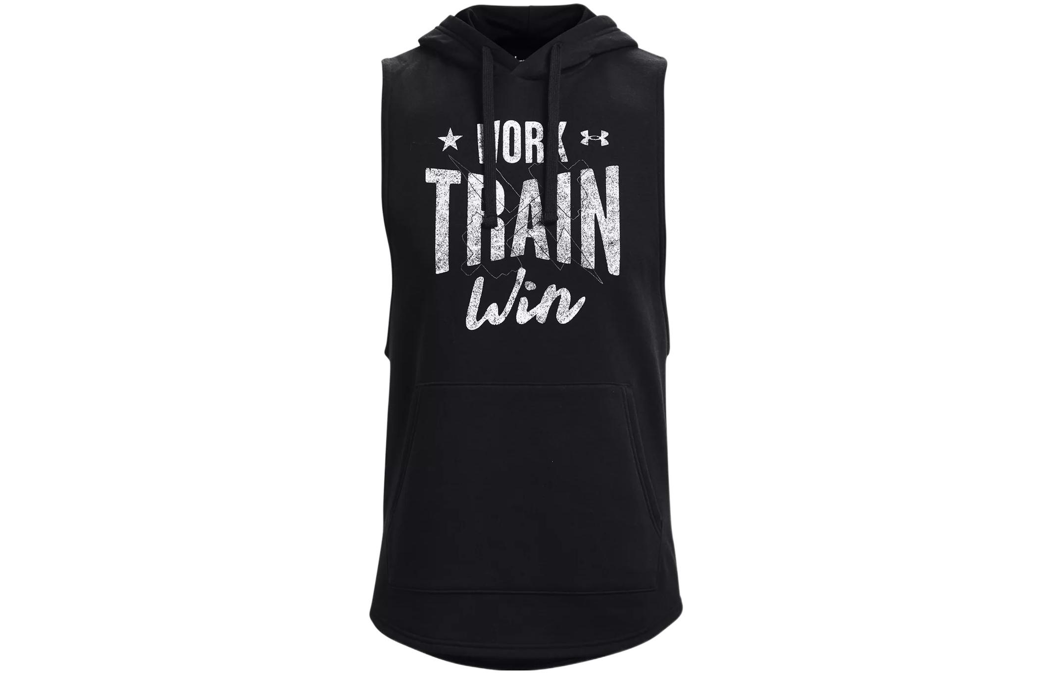 Under Armour Rival WTW Sleeveless Hoodie  Black Casual Fleece Vest. 1370353-001
