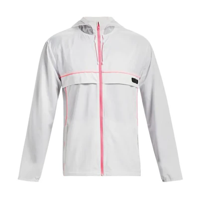 Under Armour Run Anywhere Striped Hooded Breathable Jacket White 1374229-100