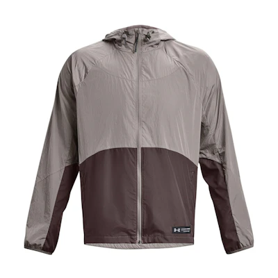 Under Armour RUSH™ Colorblock Full-Zip Hoodie Jacket - Taupe Gray 1377181-294