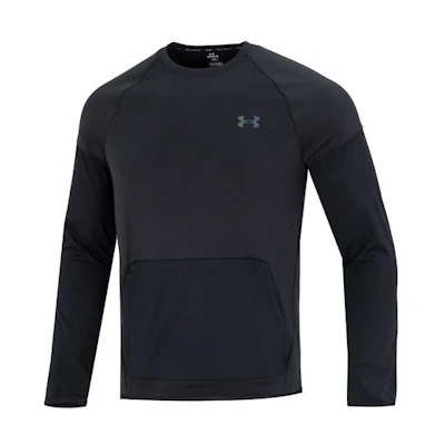 Under Armour Rush All Purpose Crew Black Logo Sweatshirt 1376293-001