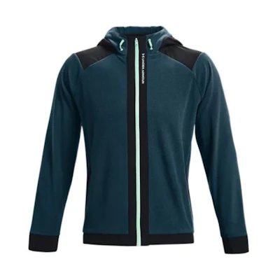 Under Armour RUSH Fleece Full-Zip Waterproof Hoodie Light Gray Blue 1366178-413