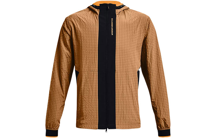 Under Armour RUSH Legacy Training Zip Jacket Brown Colorblock Design 1366186-277