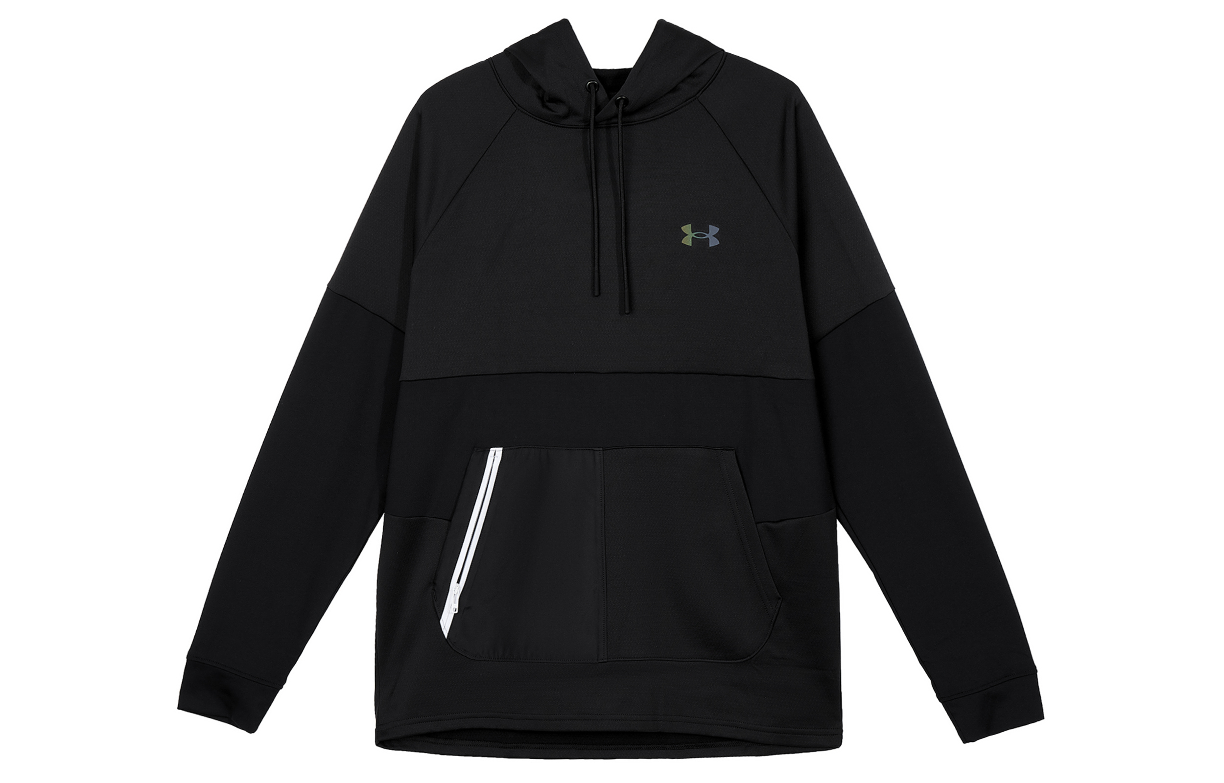 Under Armour RUSH Logo Pullover Hoodie Black Long Sleeve Sweater 1370450-001