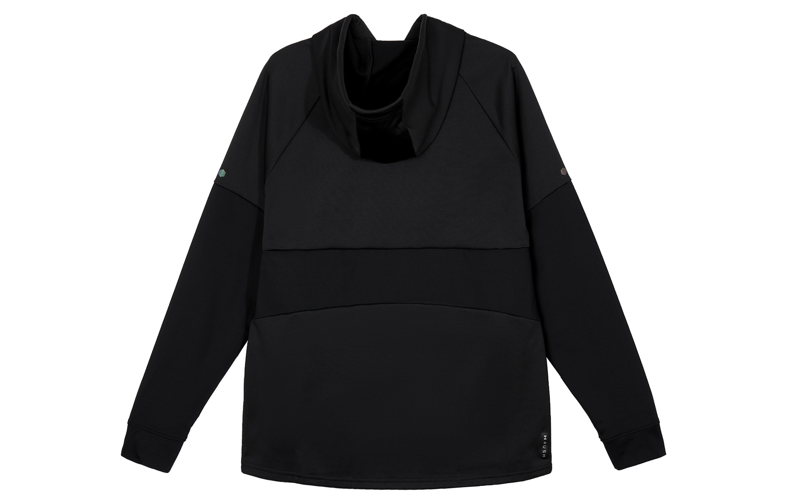 Lookbook Under Armour RUSH Logo Pullover Hoodie Black Long Sleeve Sweater 1370450-001