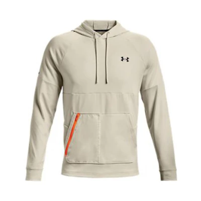 Under Armour Rush Solid Logo Print Drawstring Hoodie Brown 1370450-279