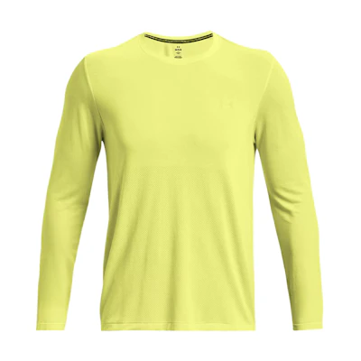 Under Armour Seamless Stride Lemon Yellow Long Sleeve Pullover Crewneck 1375693-743