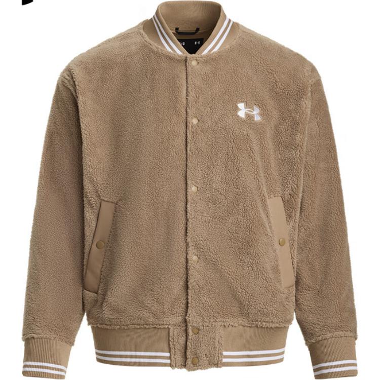 Under Armour Sherpa Camel Brown Relaxed Fit Jacket Unisex Casual Outerwear 1389370-263