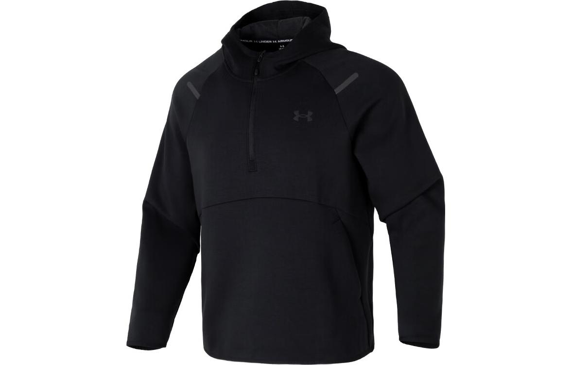 Under Armour Solid Color Breathable Sports Hoodie Pullover Black 1379811-001