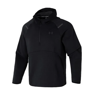 Under Armour Solid Color Breathable Sports Hoodie Pullover Black 1379811-001
