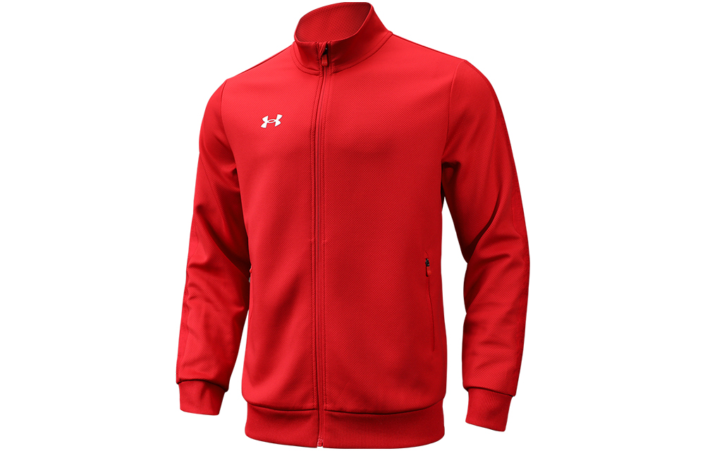 Under Armour Solid Color Red Zip-Up Knit Sports Jacket 22500409-600