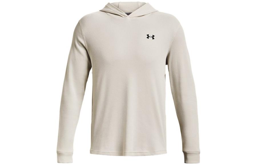 Under Armour Solid White Waffle Hoodie Long Sleeve Casual Sweatshirt 1302362-110