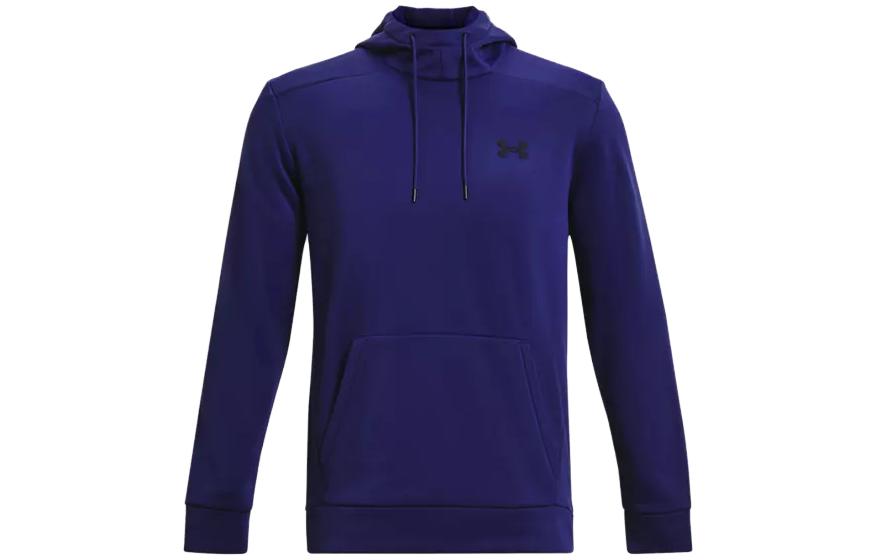 Under Armour Sonar Blue Solid Color Fitted Hoodie Long Sleeve 1373353-468