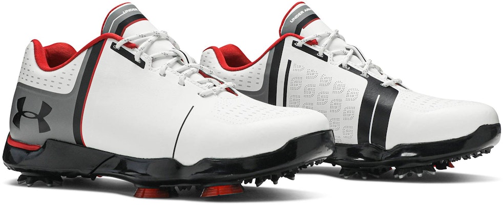 (Grade School) Under Armour Spieth One Jr. 'White Black Red' 1301154-108 Cheap (Grade School) Under Armour Spieth One Jr. 'White Black Red' 1301154-108
