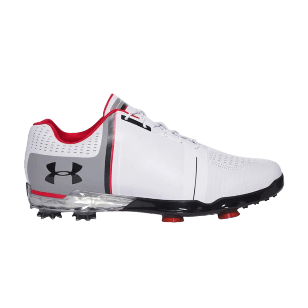 UA Spieth One Wide Golf Cleat 'White Black Red'