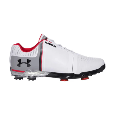 UA Spieth One Wide Golf Cleat 'White Black Red'