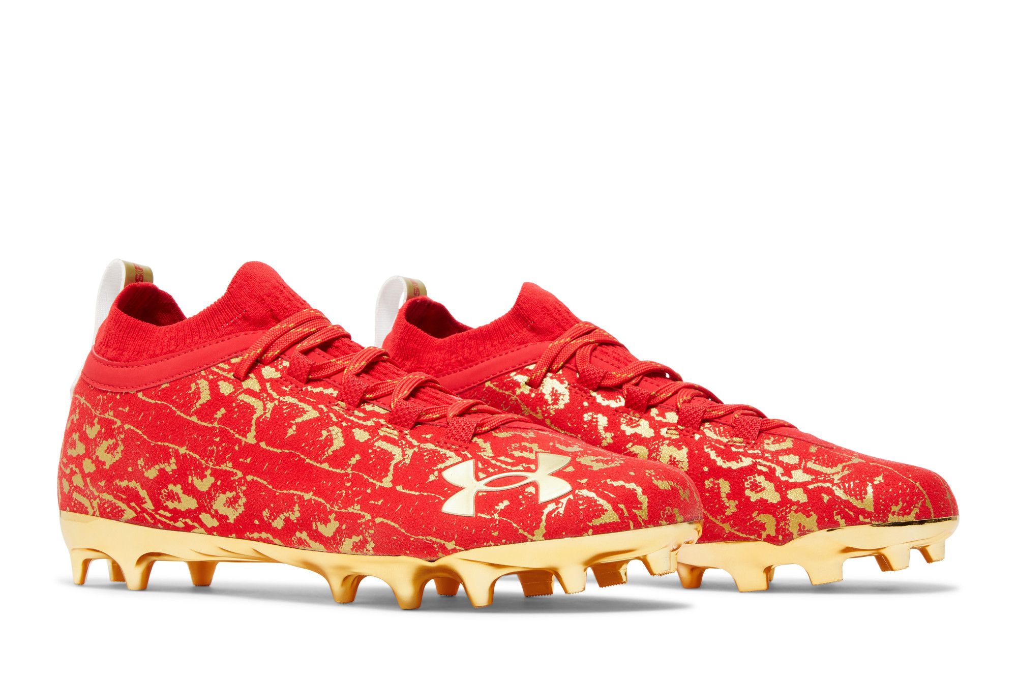 Cheap Under Armour Spotlight LUX Suede 2.0 'Merah Emas Metalik' 3024251-600
