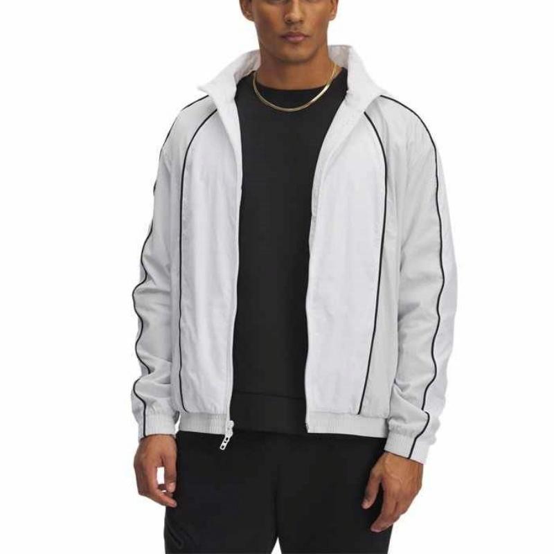 Shop Under Armour SS25 白色極簡立領寬鬆運動外套 1390287-100