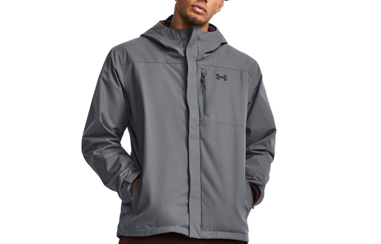 Order Under Armour Storm Jaket 3-in-1 Tahan Angin Abu-Abu Lengan Panjang Multi-Saku. 1371585-013