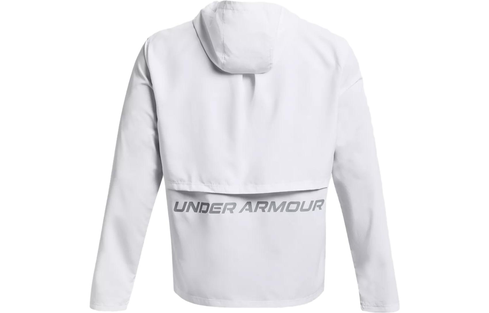 Under Armour Storm Logo Print Running Hoodie Jacket White 1376795-100