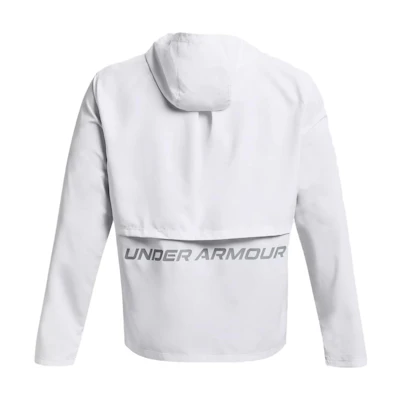 Under Armour Storm Logo Print Running Hoodie Jacket White 1376795-100