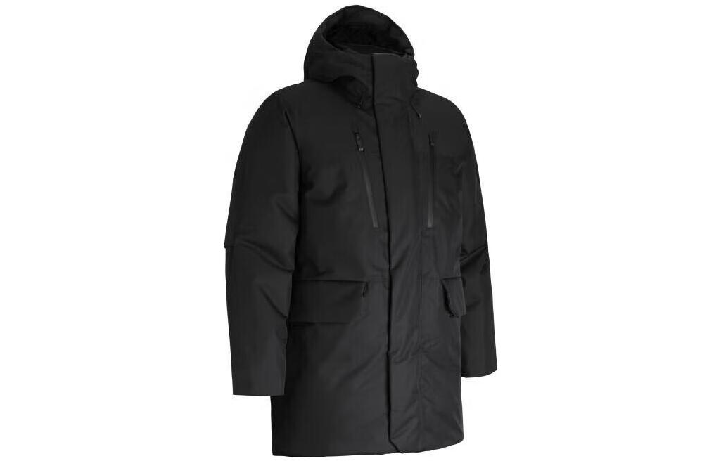 Order Under Armour Stormproof Jaket Hitam Mid-Length Hooded Puffer. 1378827-001