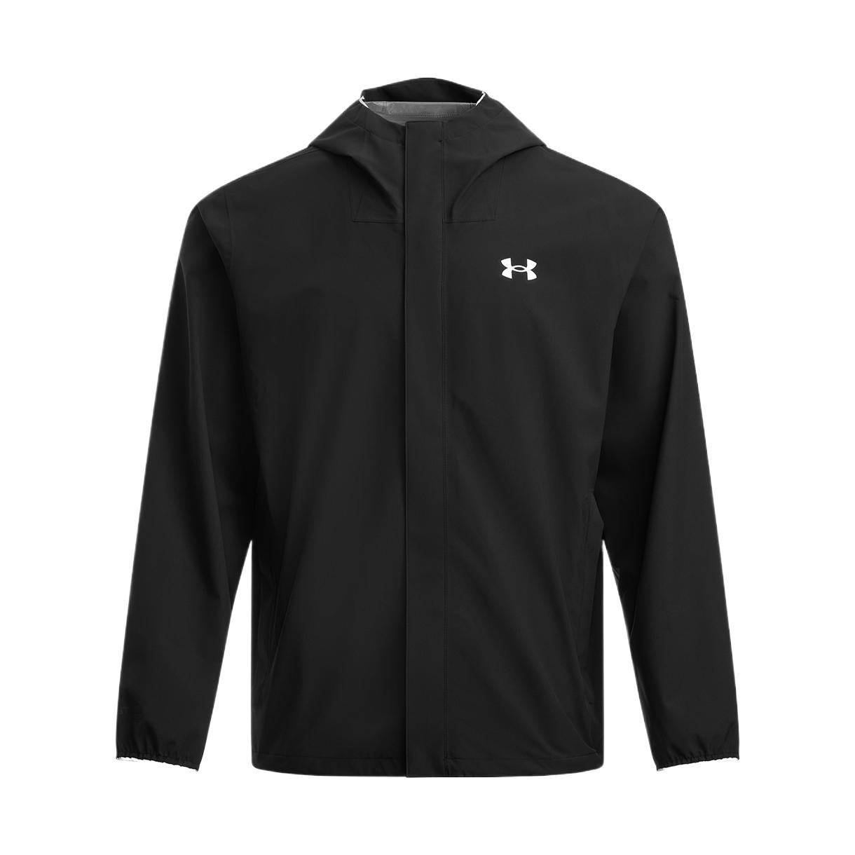 Under Armour Stormproof Cloudstrike Black Logo Hooded Jacket 1376066-003