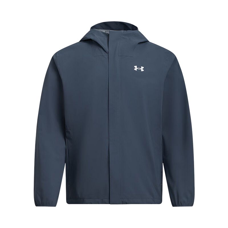 Buy Under Armour Jaket Hoodie Tahan Air SS25 Logo Biru/Hitam 1376066-046
