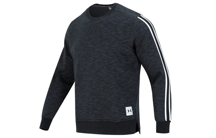 Under Armour Striped Crewneck Fleece Sweatshirt - Dark Gray 1373814-001