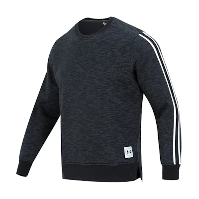 Under Armour Striped Crewneck Fleece Sweatshirt - Dark Gray 1373814-001